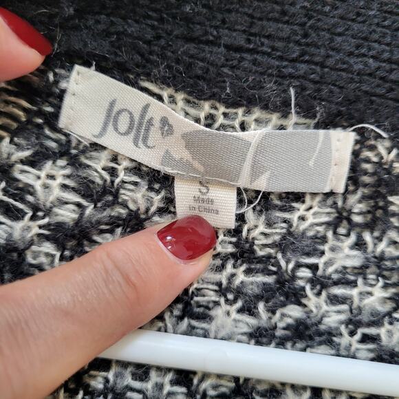 Jolt Cardigan Sweater Womens Small Black Geometric Fall Winter, Casual Boho - Picture 3 of 11